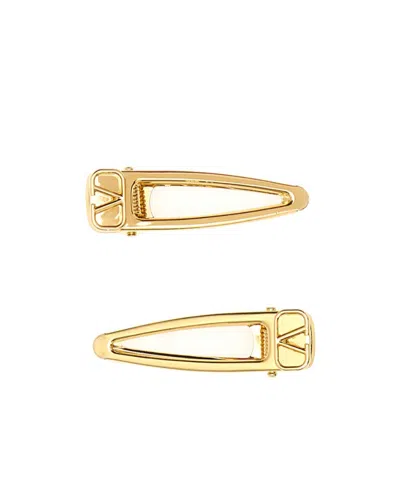 Valentino Garavani Valentino Vlogo Signature 2 Pack Hait Clips In Yellow