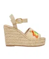 Valentino Vlogo Signature Platform Wedge Sandals In Neutral