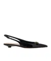 Valentino Vlogo Signature Leather Slingback Pump In Black