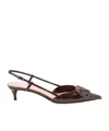 Valentino Vlogo Signature Pointed Toe Pumps In Brown