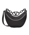 Valentino Mini Hobo Vlogo Shoulder Bag In Black