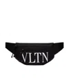 Valentino Vltn Printed Zip-up Belt Bag In Black