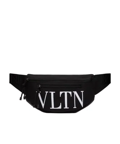 Valentino Garavani Valentino Vltn Printed Zip-up Belt Bag In Black