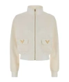 Valentino Zip-up High Neck Sweatshirt In Neutral