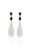 Valére Alexa 24k Gold-plated Onyx; Stone Earrings In White
