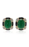 Valére Cherly 24k Gold-plated Malachite Earrings In Green