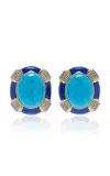 Valére Cherly 24k Gold-plated Turquoise Earrings In Blue