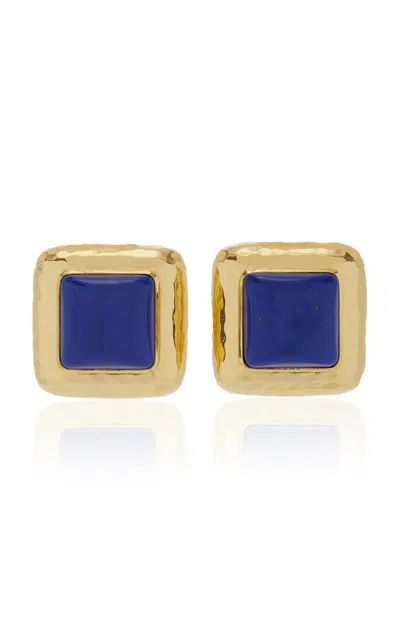 Valére Exclusive Lapis 24k Gold-plated Earrings In Navy