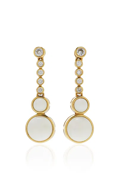 Valére Night 24k Gold-plated Stone; Crystal Earrings In White