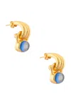 Valére Pure Earrings In 22k Gold Plated & Blue Sapphire Quartz