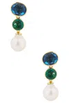 Valére Rise Earrings In 22k Gold Plated  Blue Sapphire Quartz  G