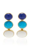 Valére Zoa 24k Gold-plated Multi-stone Earrings In Blue
