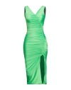 Valeria Mazza Woman Midi Dress Lime Green Size 8 Polyester, Elastane In Green