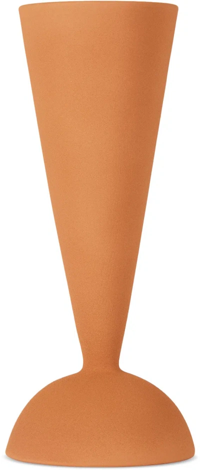 Valeria Vasi Orange Konos Vase In Terracota