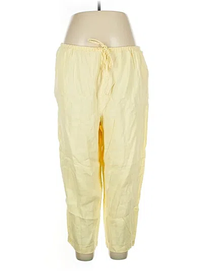 Pre-owned Valerie By Valerie Stevens Linen Pants In Yellow