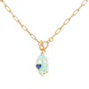 Valerie Chic Women's Blue / Gold Evil Eye Saphire Heart Necklace 18k Gold