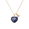 Valerie Chic Women's Blue / Gold Initial Letter Lapis Lazuli Heart Necklace In Multi