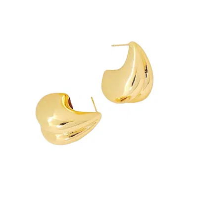 Valerie Chic Women's Gold Chunky Double Moon Earrings