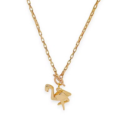 Valerie Chic Women's Gold Flamingo Origami Necklace