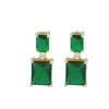 Valerie Chic Women's Gold / Green Emerald Earrings Drop