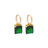 Valerie Chic Women's Gold / Green Emerald Earrings Hoop