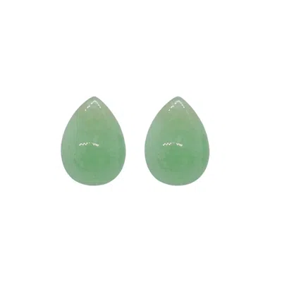 Valerie Chic Women's Gold / Green Sea Droplet Earrings Aventurine In Multi
