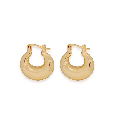 Valerie Chic Women's Gold Moon Chunky Hoop Earrings