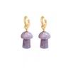 Valerie Chic Women's Gold / Purple Mushroom Jade Lavender Hoop Earrings