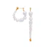 Valerie Chic Women's Gold / White Pearl Shell Shape Earrings Dangle & Hoop