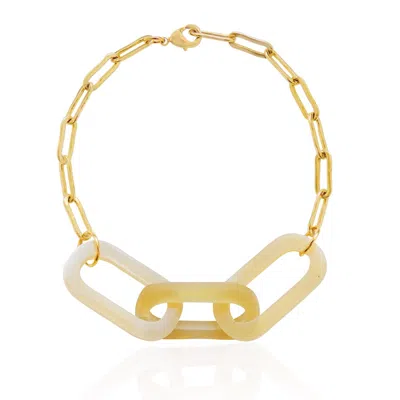 Valerie Chic Women's Gold / Yellow Naomi Horn Chain Bracelet 18k Gold Honey