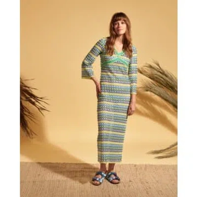 Valerie Khalfon Crocos Kaftan In Blue