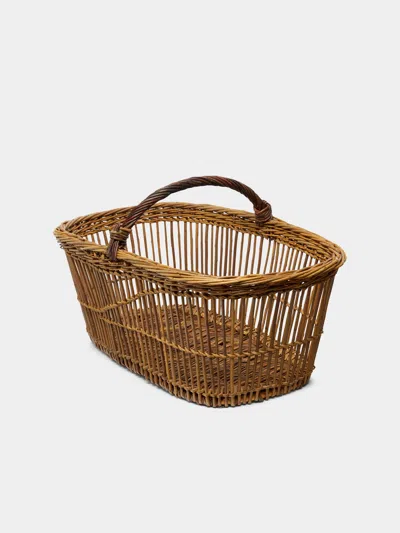 Valérie Lavaure Handwoven Willow Large Strawberry Basket  Abask Luxury Gift In Brown