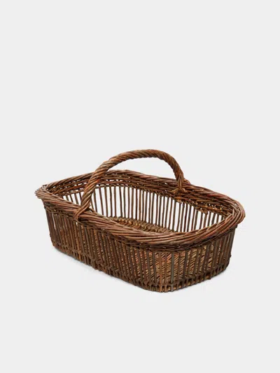 Valérie Lavaure Handwoven Willow Strawberry Basket  Abask Luxury Gift In Brown