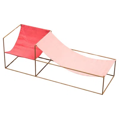Pre-owned Valerie Objects Contemporary Chair 'duo Seat' By Muller Van Severen, Red + Pink