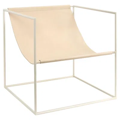 Pre-owned Valerie Objects Contemporary Leather Lounge Chair 'solo Seat' By Muller Van Severen, White Frame
