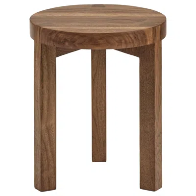 Pre-owned Valerie Objects Contemporary Stool In Walnut 'solid' By Atelier 365 X  In Brown
