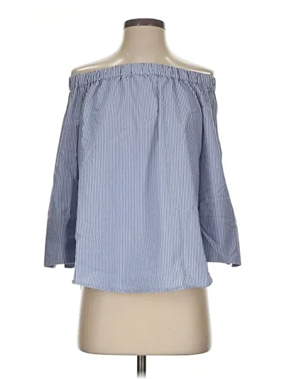 Pre-owned Valerie Stevens 3/4 Sleeve Blouse In Blue
