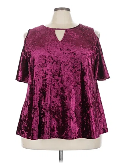 Pre-owned Valerie Stevens 3/4 Sleeve Blouse In Burgundy