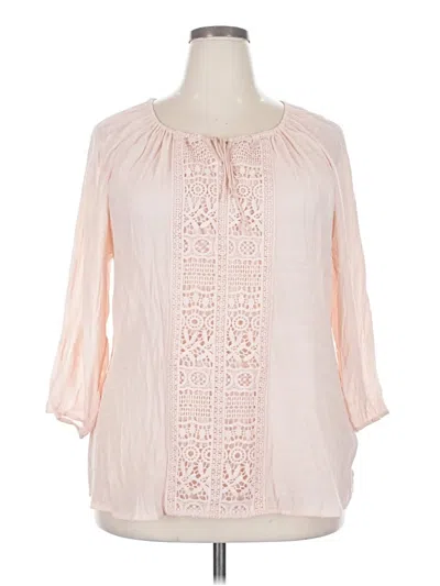 Pre-owned Valerie Stevens 3/4 Sleeve Blouse In Pink