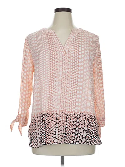 Pre-owned Valerie Stevens 3/4 Sleeve Blouse In Pink
