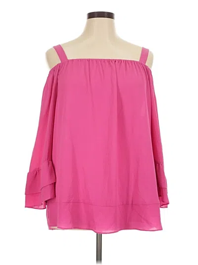 Pre-owned Valerie Stevens 3/4 Sleeve Blouse In Pink
