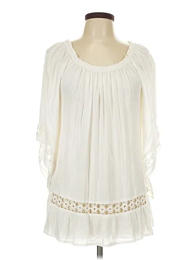 Pre-owned Valerie Stevens 3/4 Sleeve Blouse In White