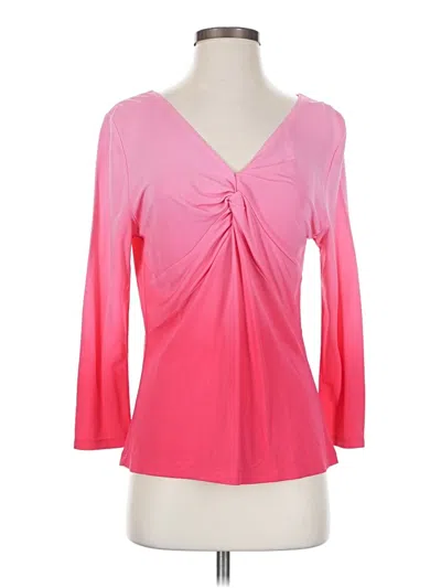 Pre-owned Valerie Stevens 3/4 Sleeve Top Pink Sweetheart Neckline Tops