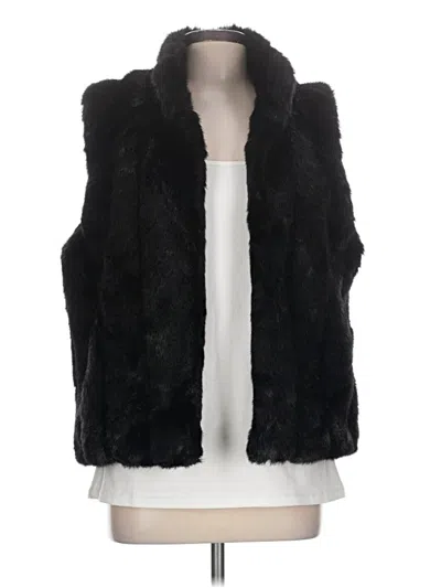 Pre-owned Valerie Stevens Faux Fur Vest In Black