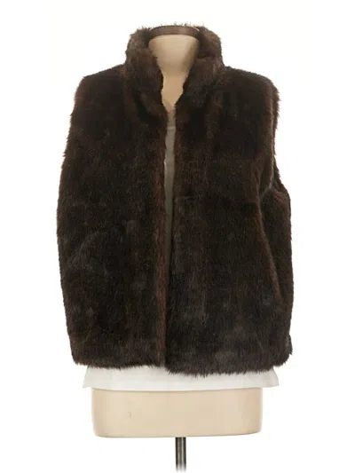 Pre-owned Valerie Stevens Faux Fur Vest In Brown