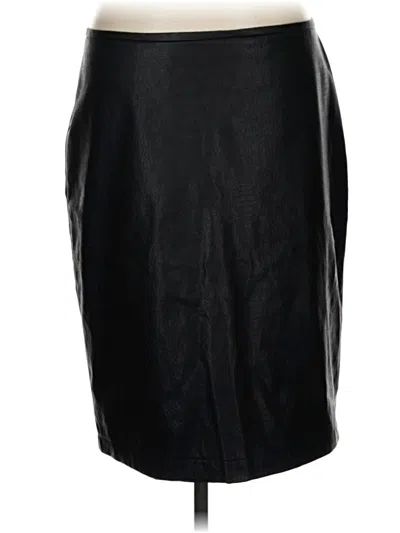 Pre-owned Valerie Stevens Faux Leather Skirt In Black