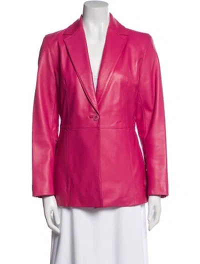 Pre-owned Valerie Stevens Leather Blazer In Pink