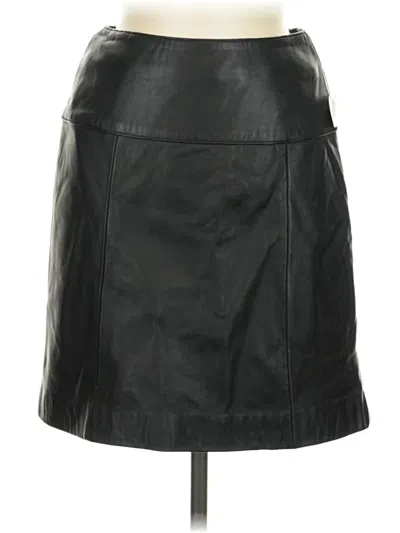 Pre-owned Valerie Stevens Leather Skirt In Black