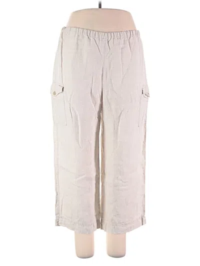 Pre-owned Valerie Stevens Linen Pants In Ivory