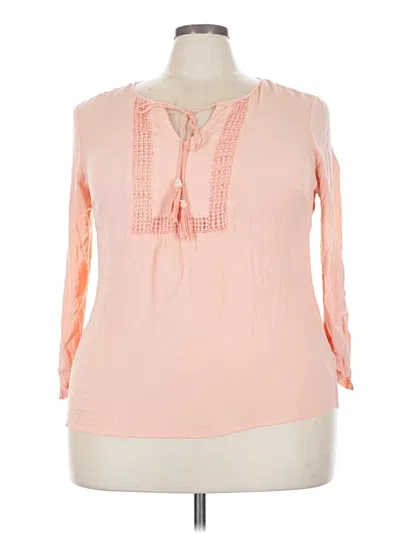 Pre-owned Valerie Stevens Long Sleeve Blouse In Pink